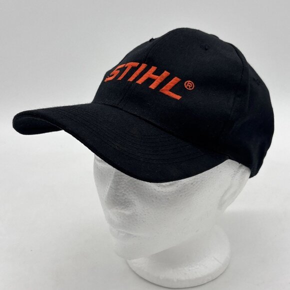 STIHL Embroidered Snapback Hat Cap Black & Orange - Picture 2 of 8